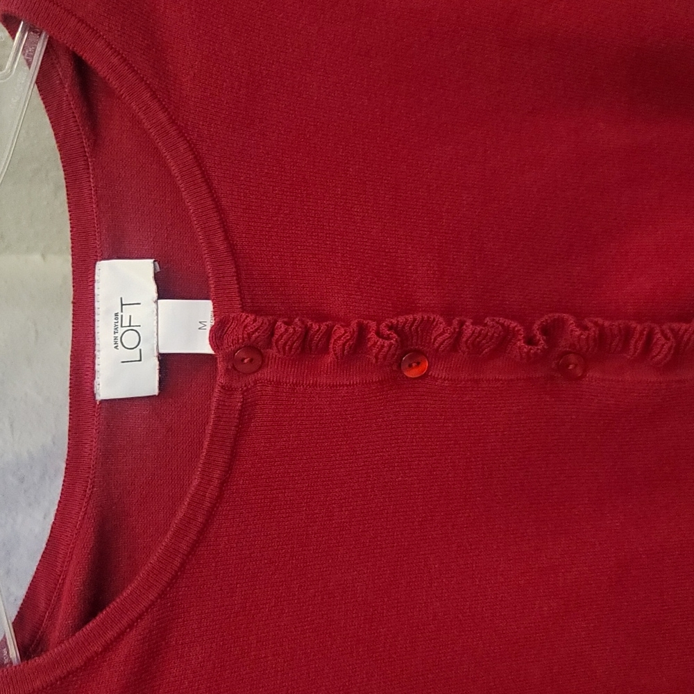 Deep pretty red sweater from the Loft - Picture 2 of 4